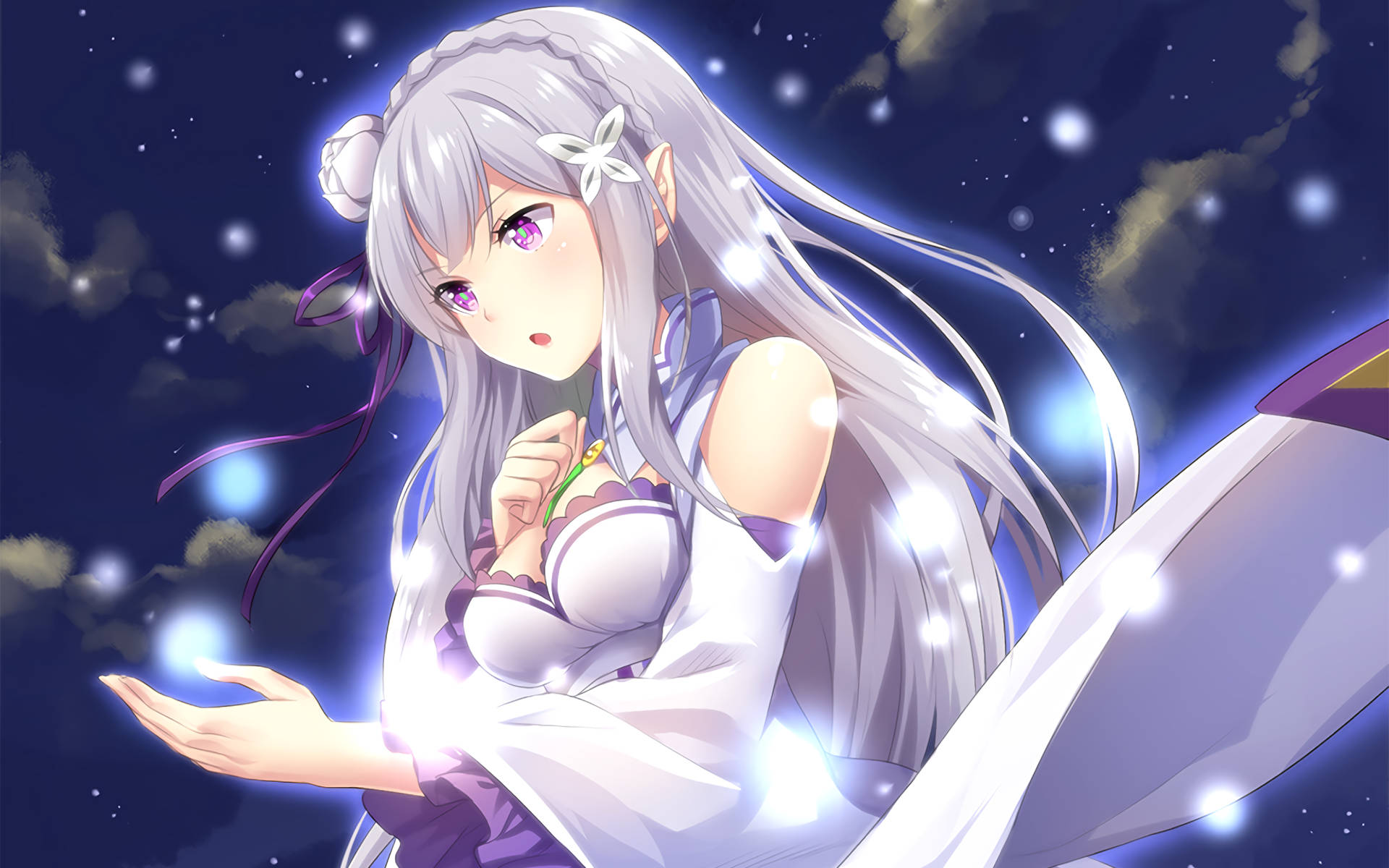 Beautiful Half Elf Emilia Background