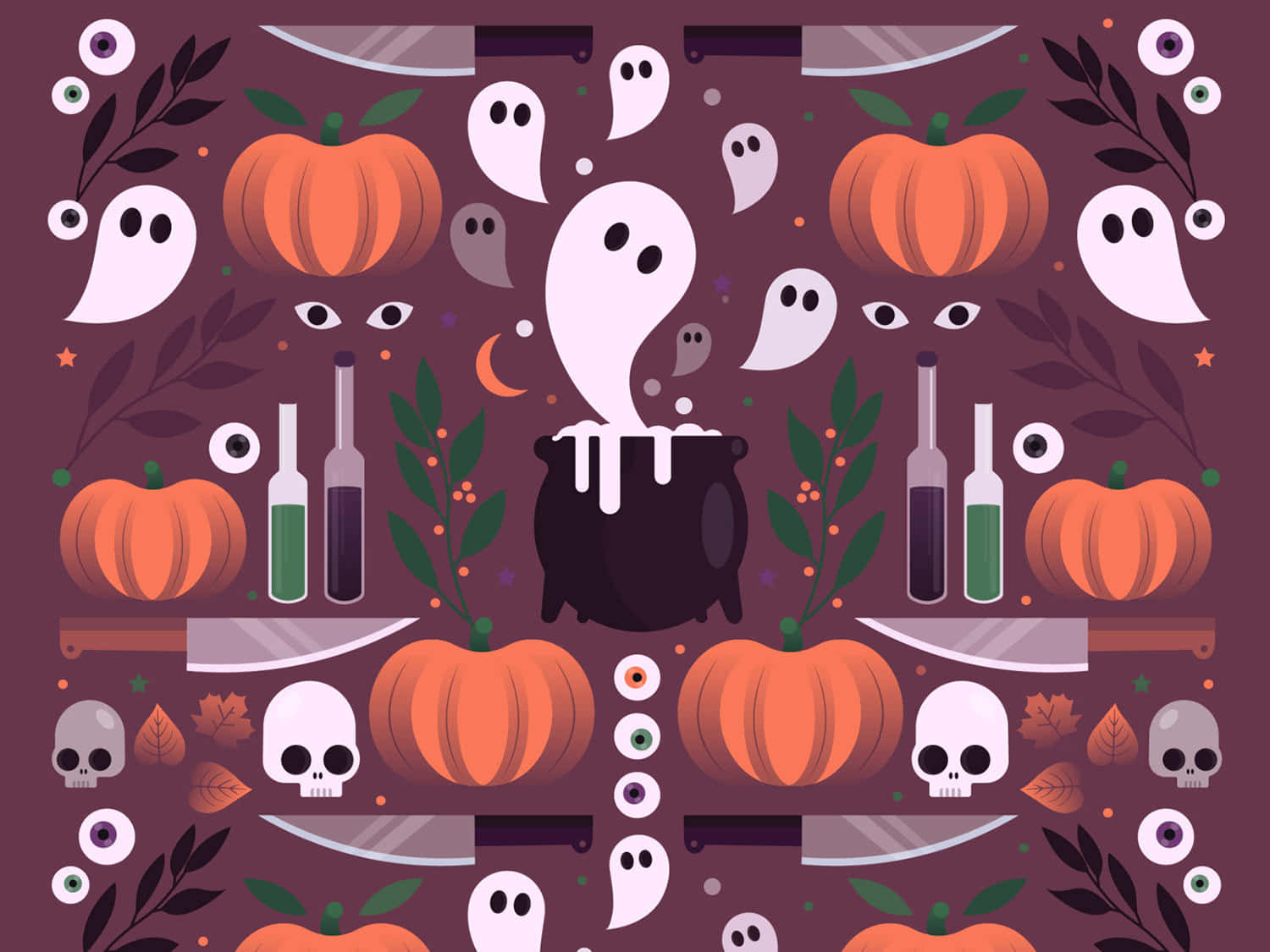 Beautiful Halloween Doodles Background