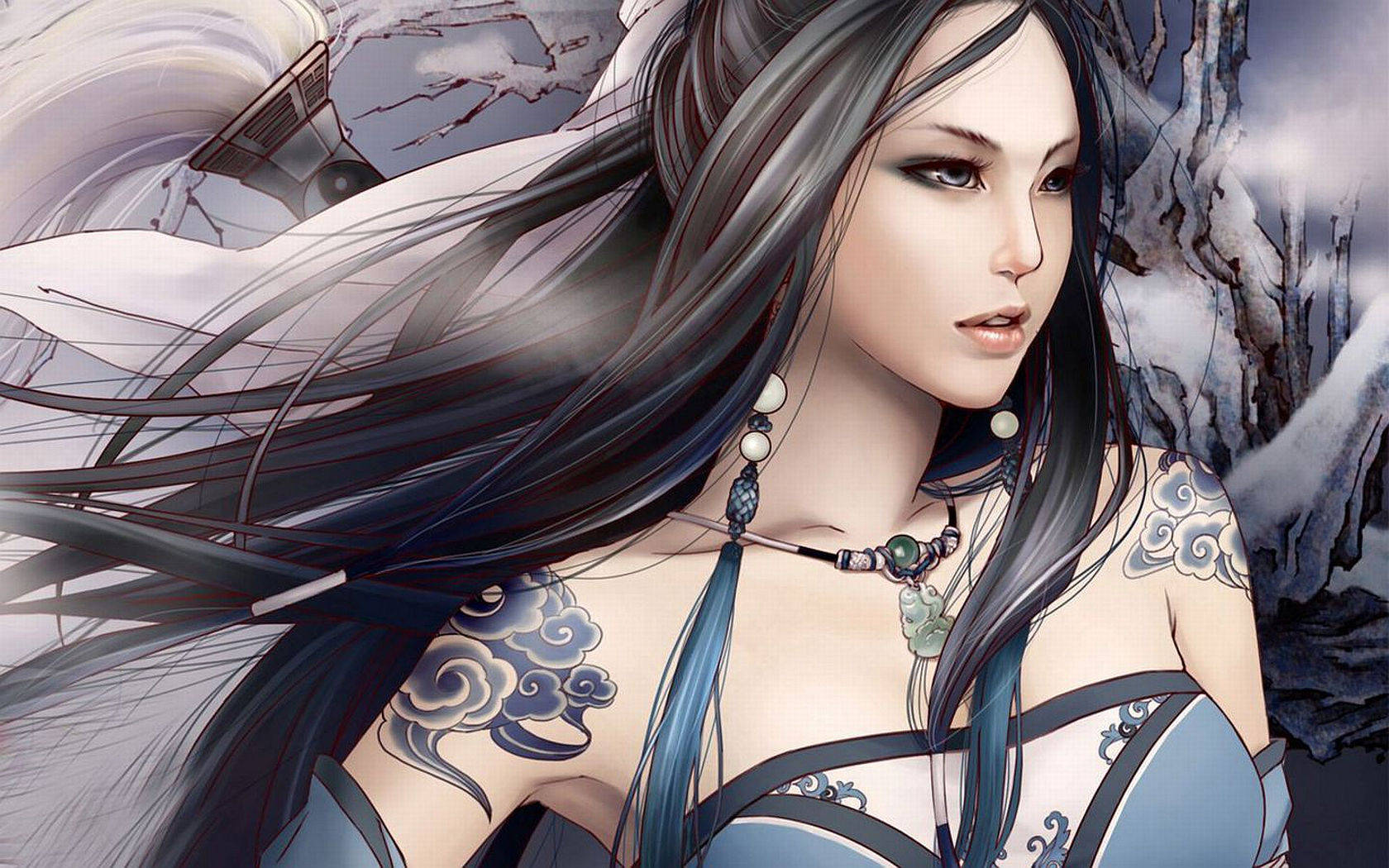Beautiful Hd Empress With Tattoos Background