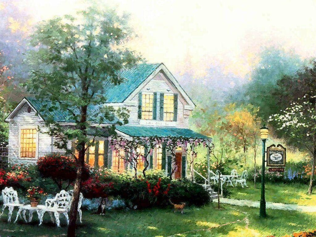 Beautiful House Paint Art Background