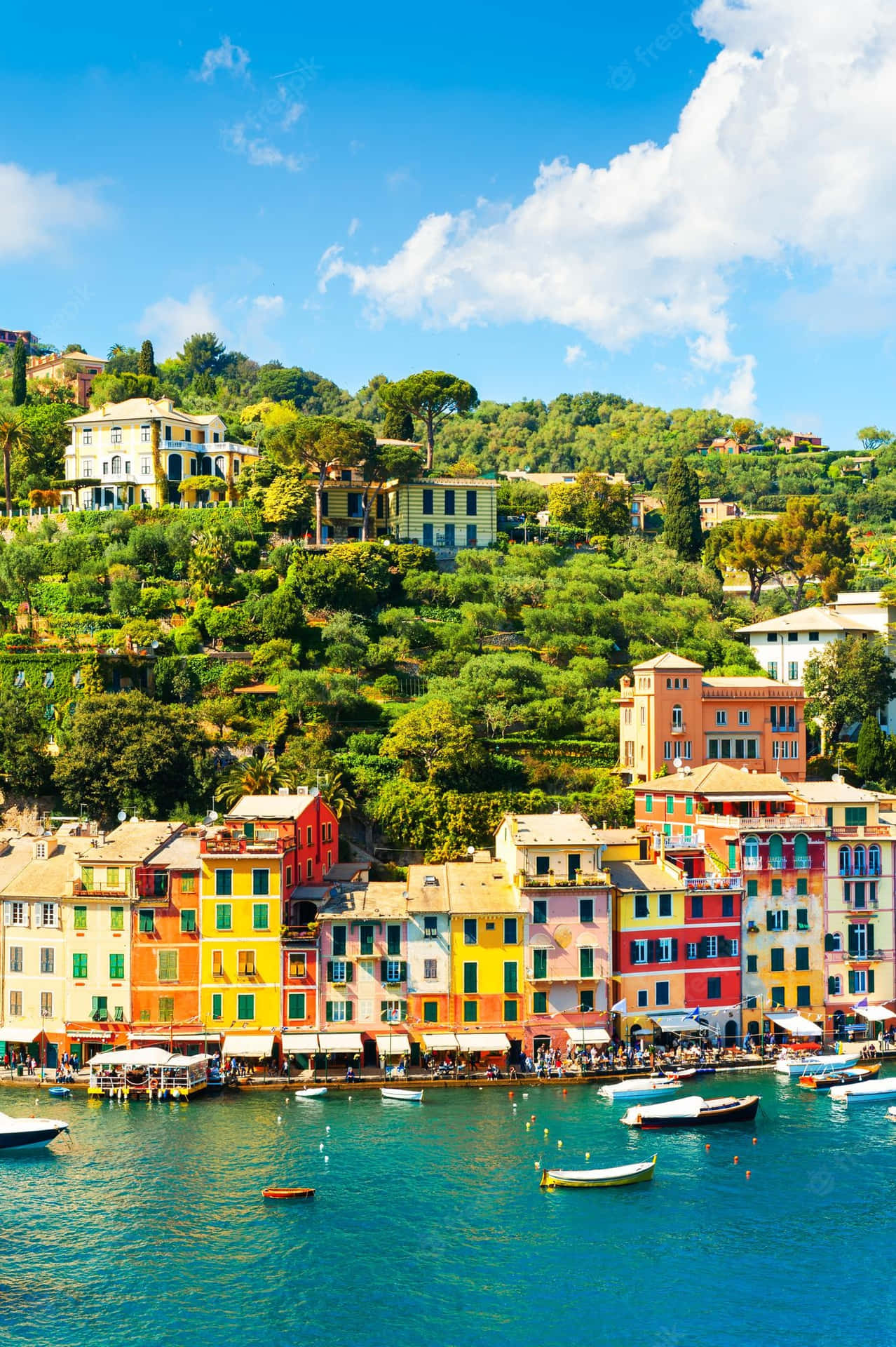 Beautiful Houses In Portofino Italy Background