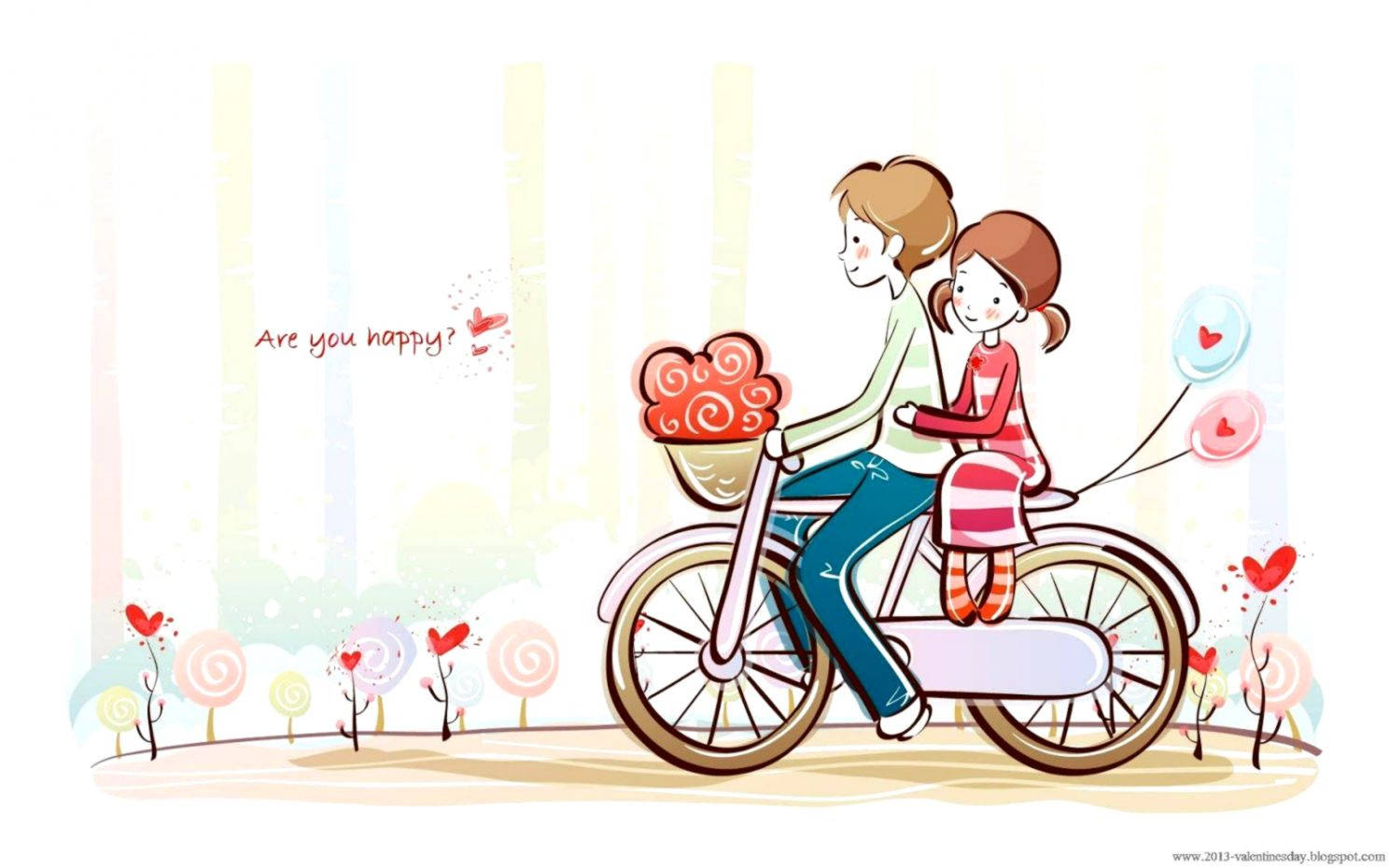 Beautiful Illustration Of Cute Couple Drawing Background