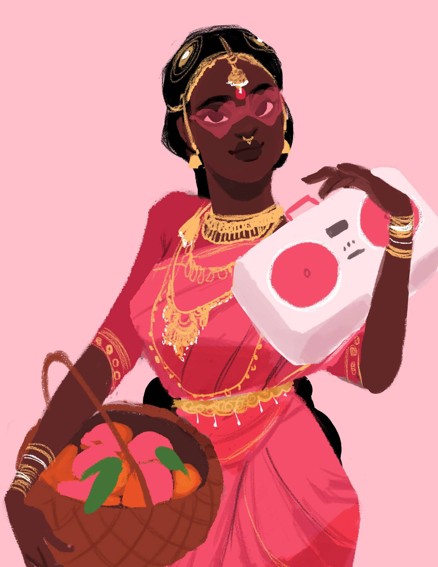 Beautiful Indian Woman Art Background