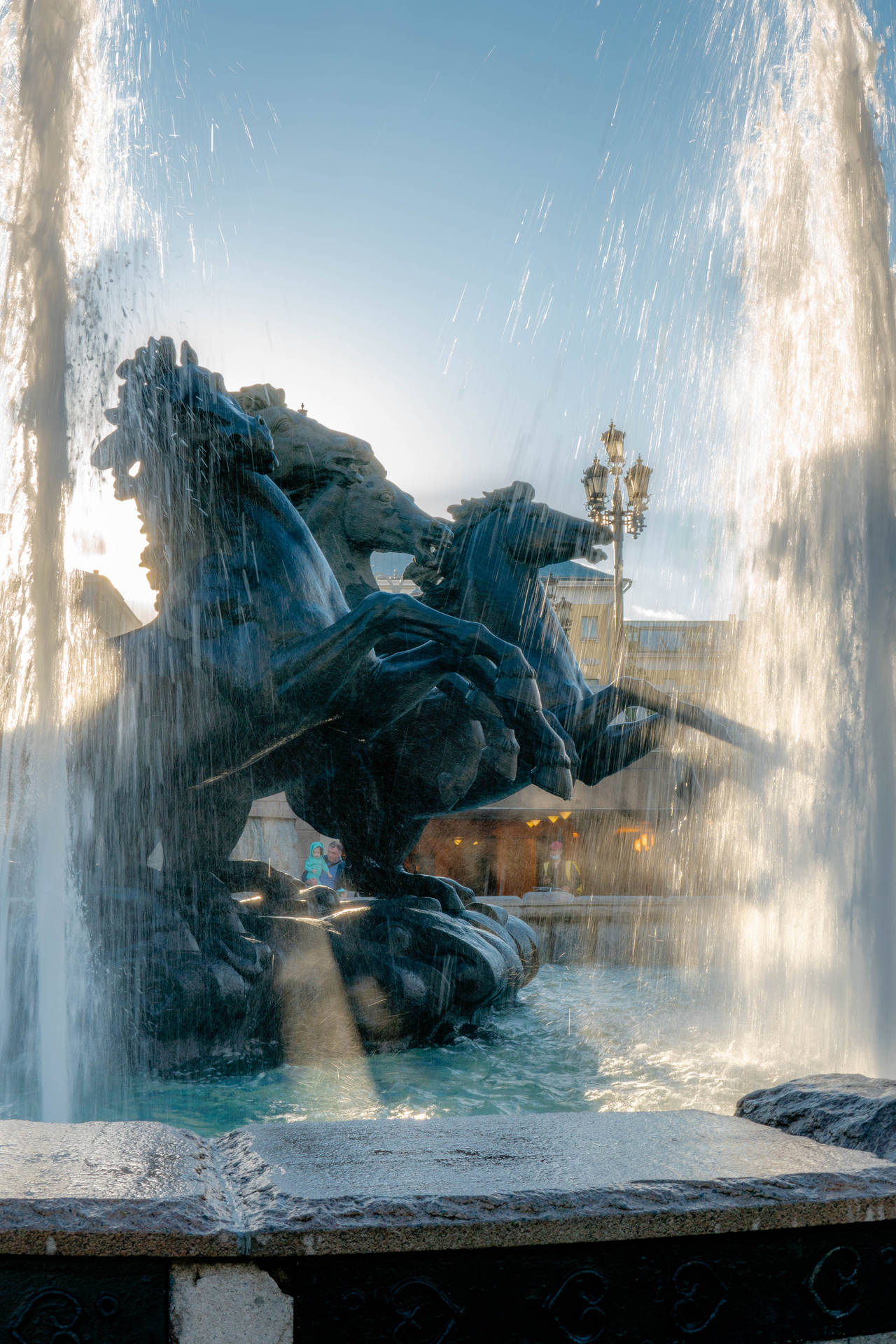 Beautiful Iphone Horse Fountain Background