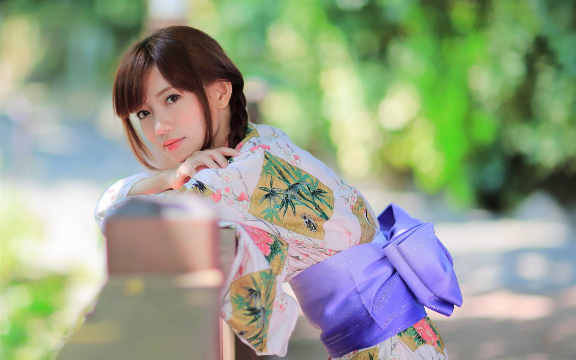 Beautiful Japanese Girl Outdoors