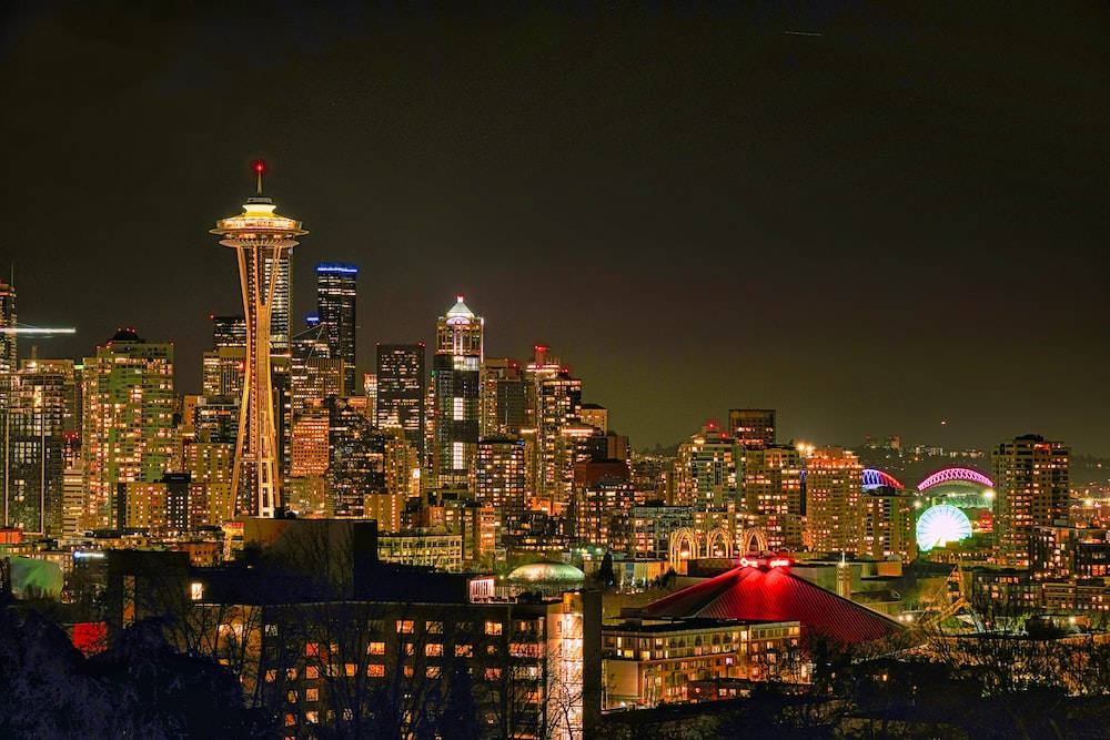 Beautiful Kerry Park Seattle Skyline Washington Background