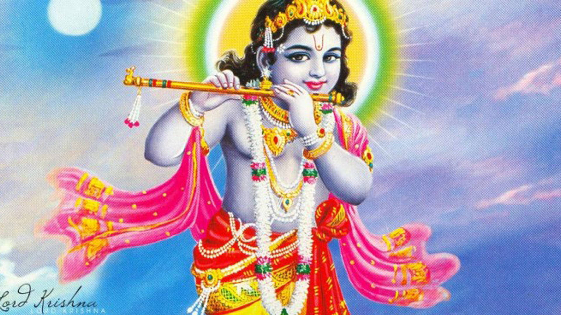 Beautiful Krishna Digital Art Background