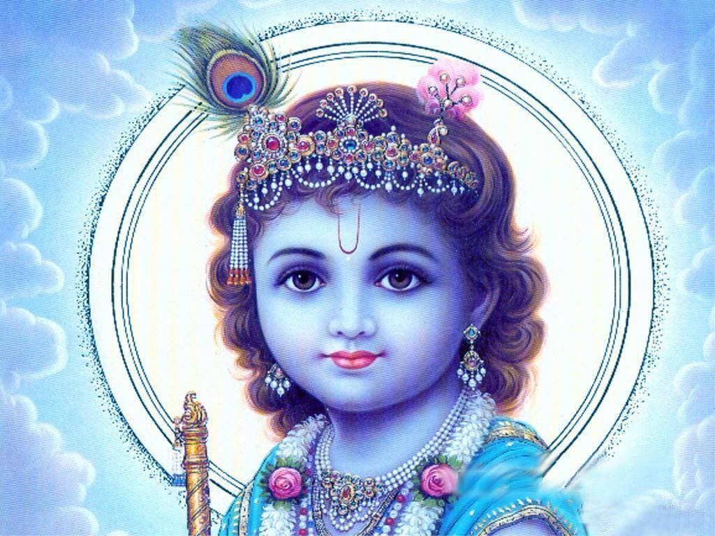 Beautiful Krishna Digital Artwork Background