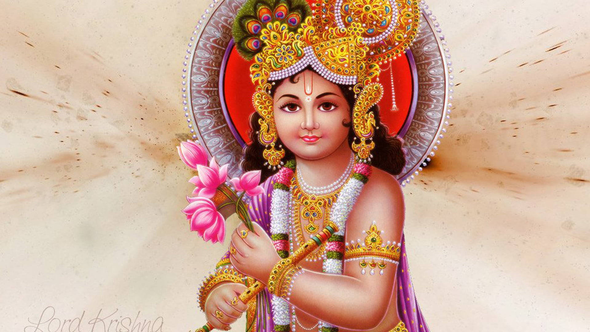 Beautiful Krishna Govinda Deity Background