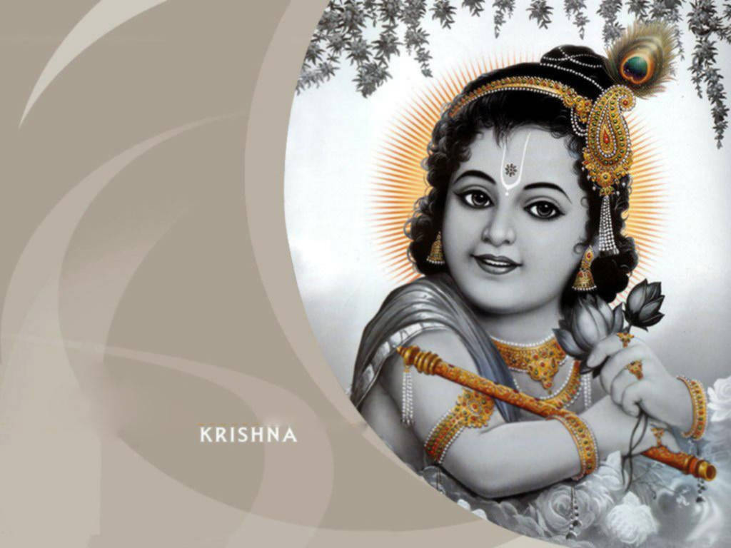 Beautiful Krishna Govinda Janmashtami Template Background