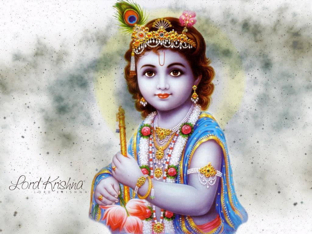 Beautiful Krishna Lord Digital Painting Background
