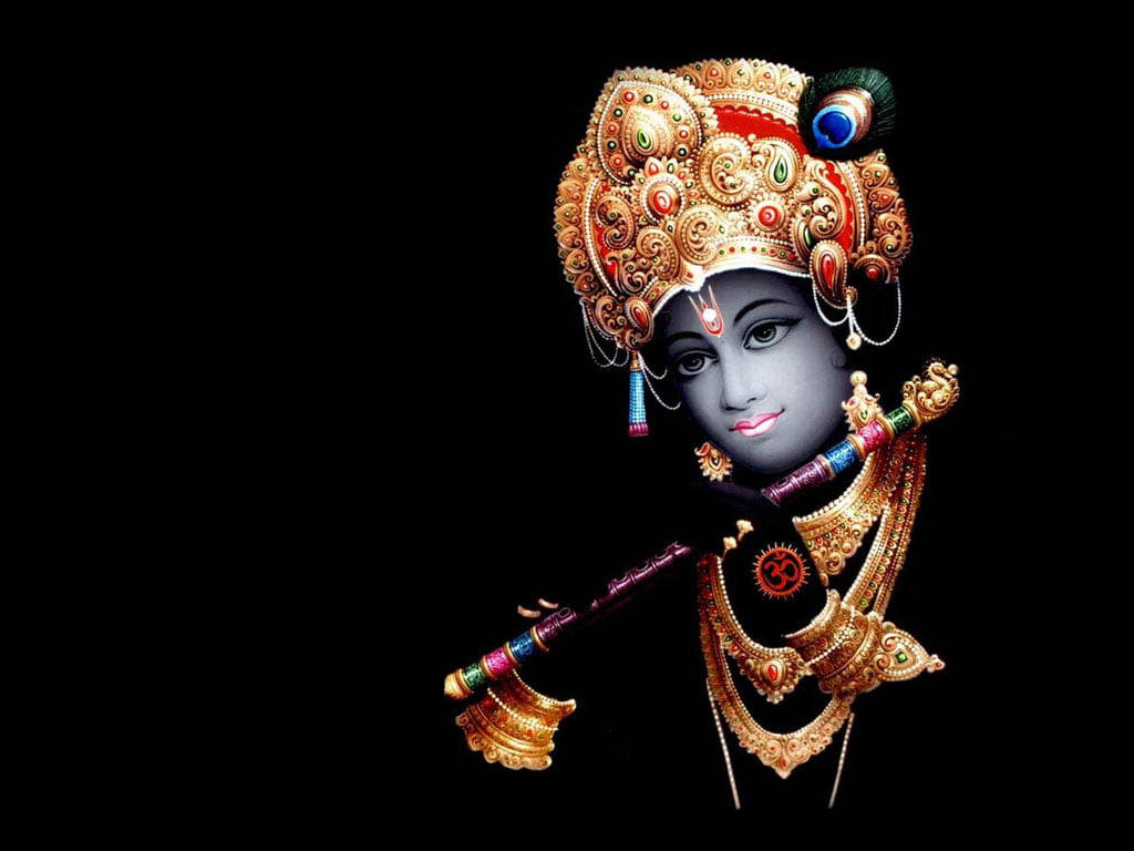 Beautiful Krishna Minimalist Illustration Background