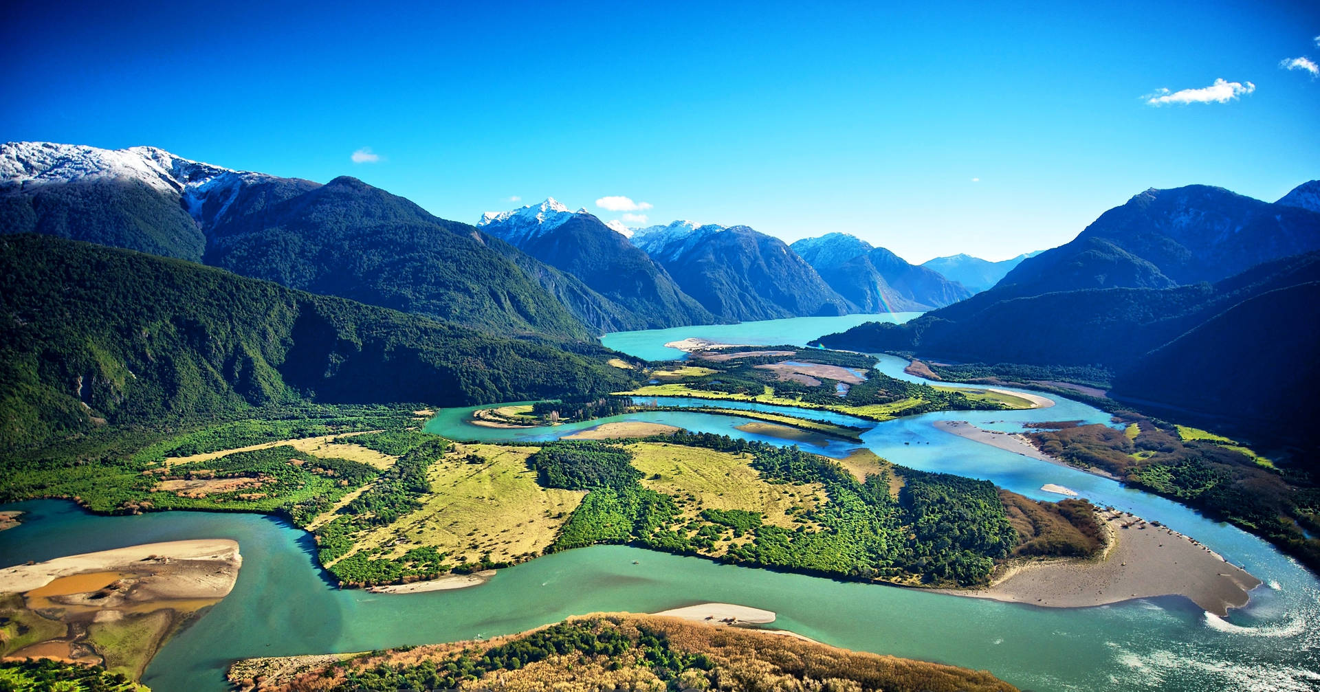 Beautiful Landscape Aerial View Background