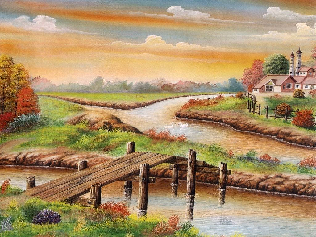 Beautiful Landscape Paint Art Background