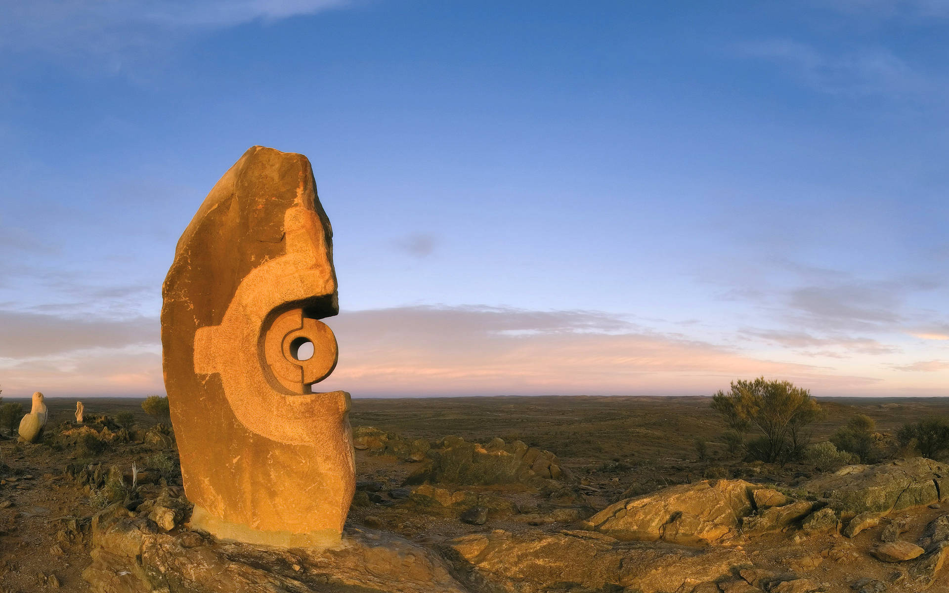 Beautiful Landscape Rock Sculpture Background