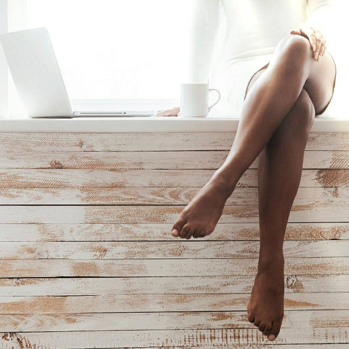 Beautiful Legs On Wooden Platform Background