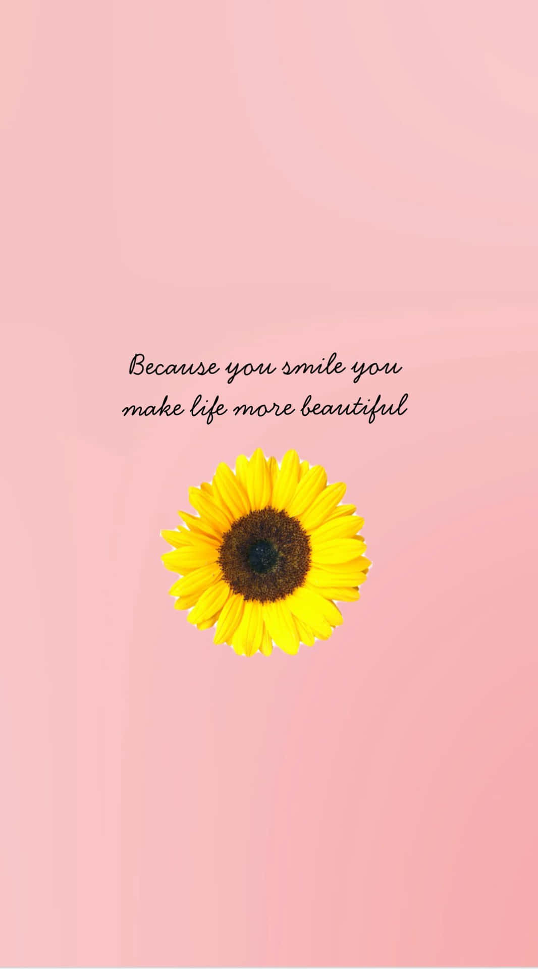 Beautiful Life Quote And Sunflower Aesthetic Iphone Background