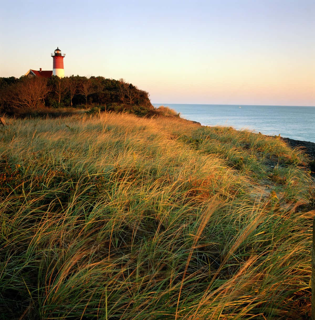 Beautiful Lighthouse New England Summer Background