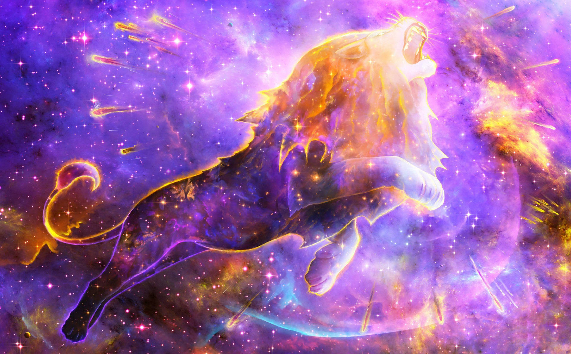 Beautiful Lion Galaxy Digital Art