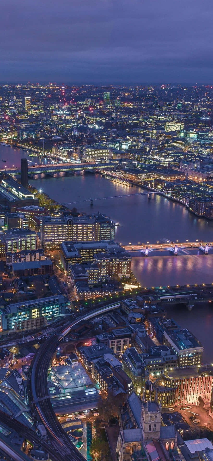 Beautiful London Skyline At Night Background