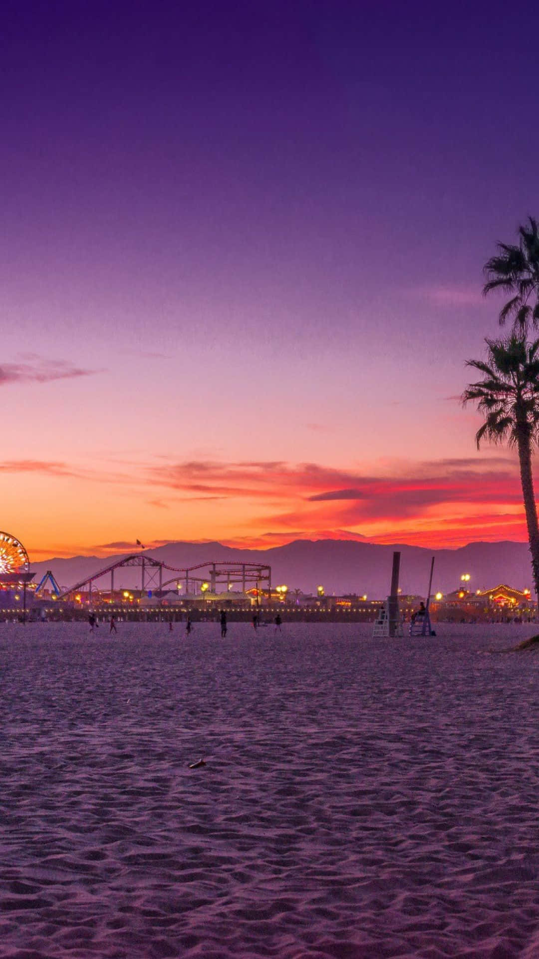 Beautiful Los Angeles Night Life Seen From Iphone Background