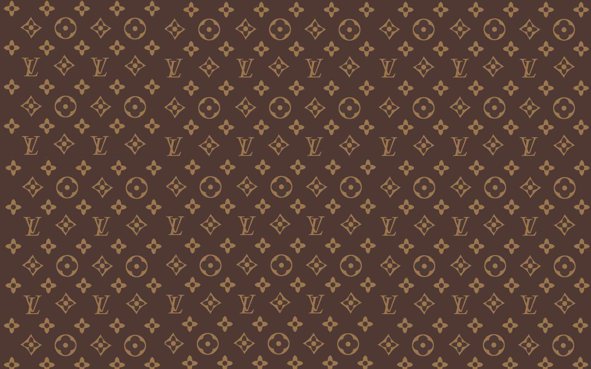 Beautiful Louis Vuitton Pattern In Rich Earth Tones Background