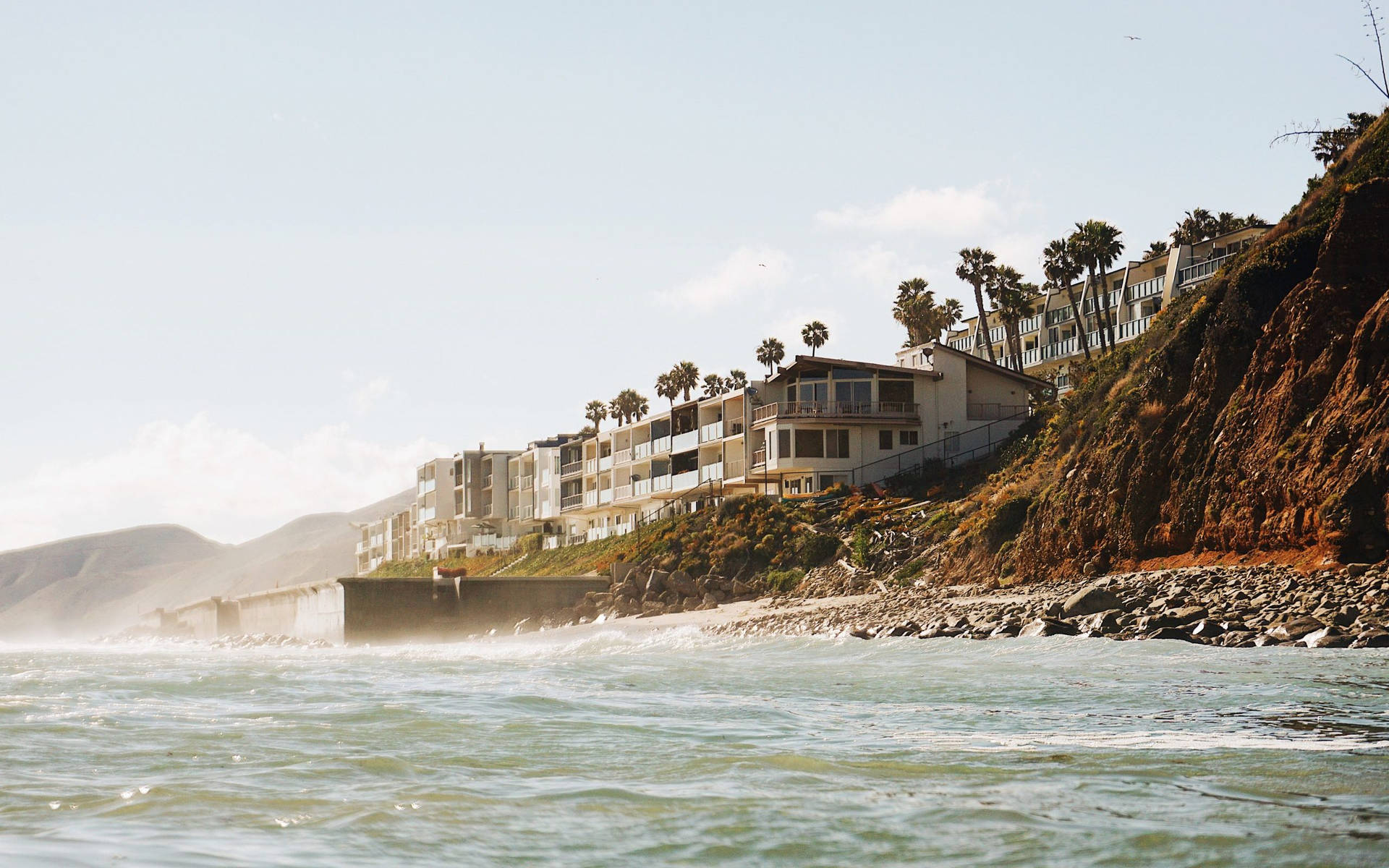 Beautiful Malibu Beach Houses Background