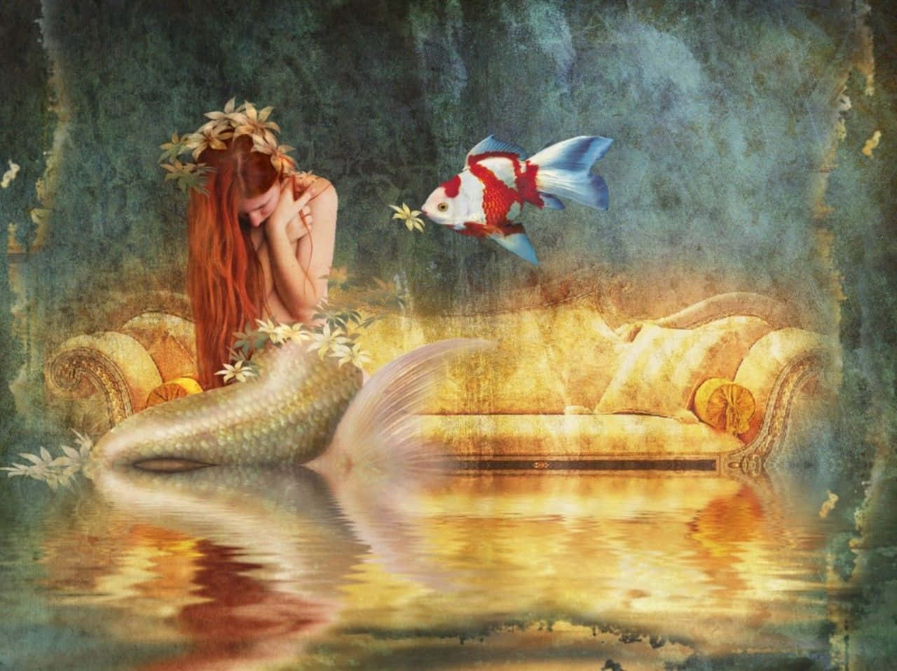 Beautiful Mermaid Painting Background