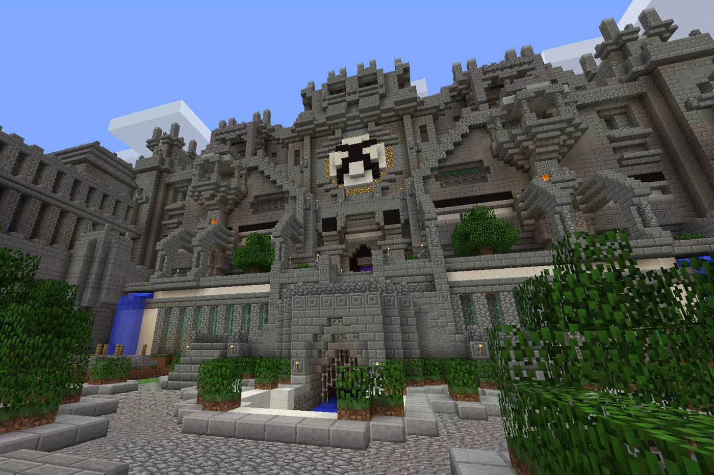 Beautiful Minecraft Stone Castle Background