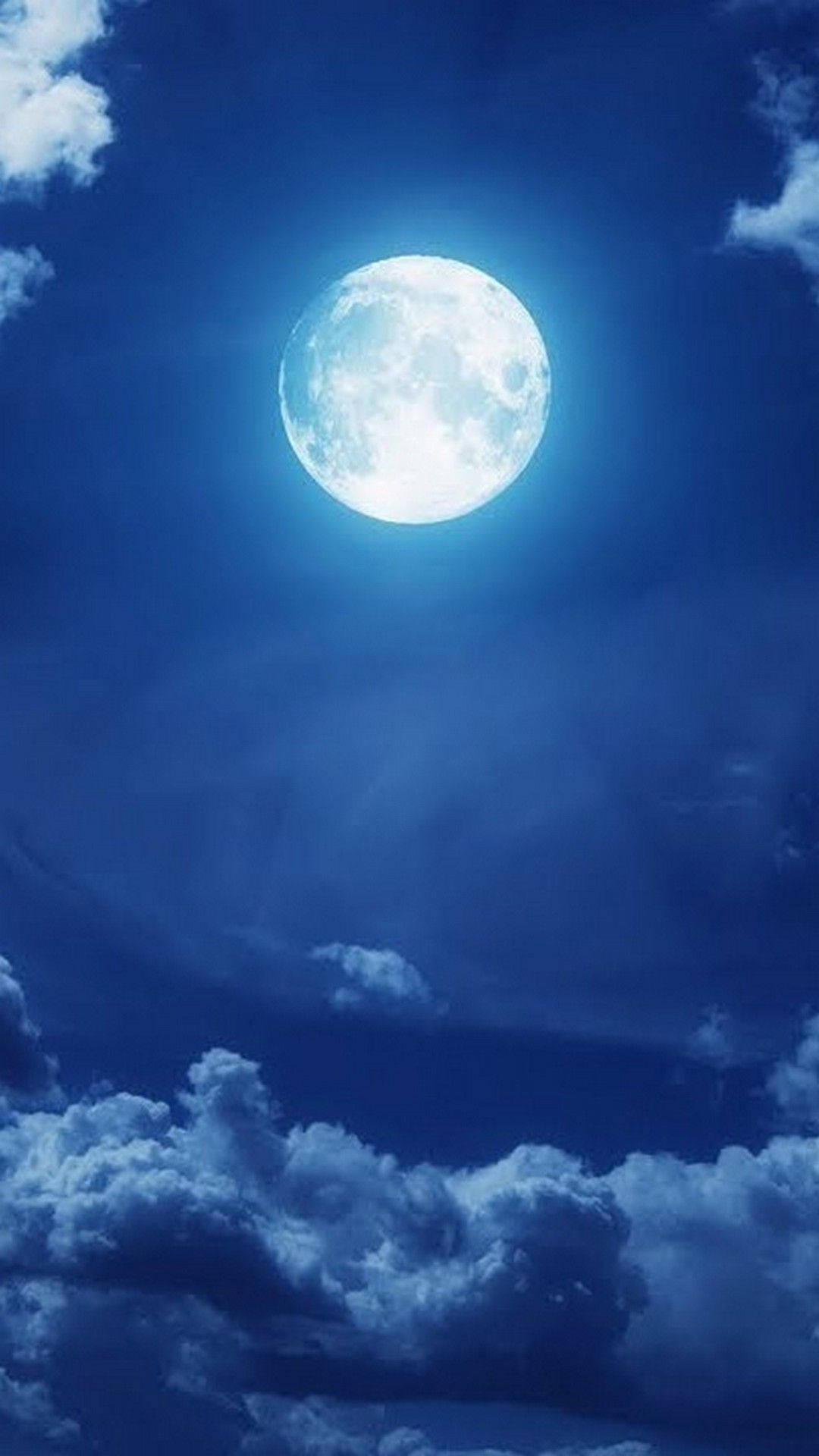 Beautiful Moon Over The Clouds Background