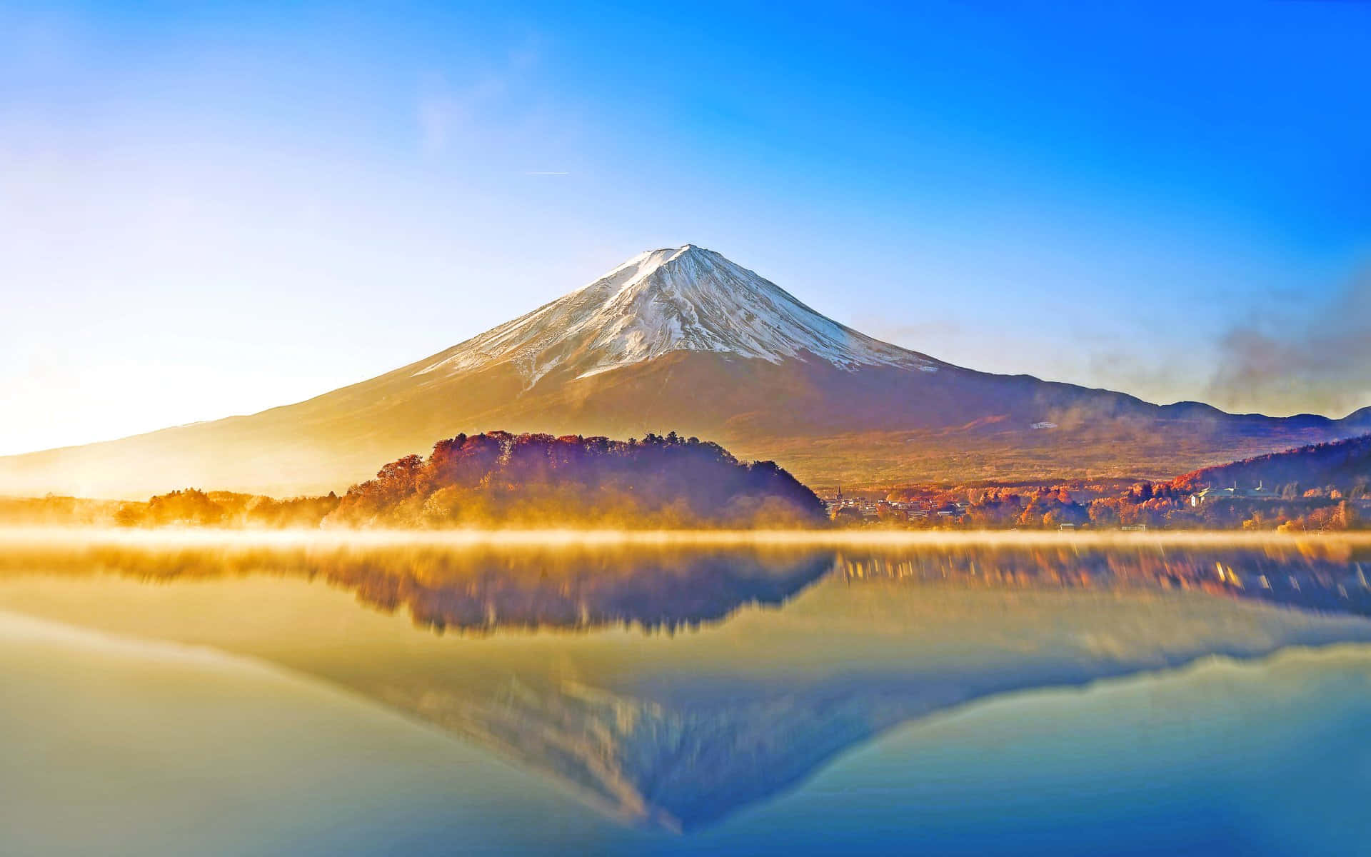 Beautiful Mount Fuji Under The Blue Sky