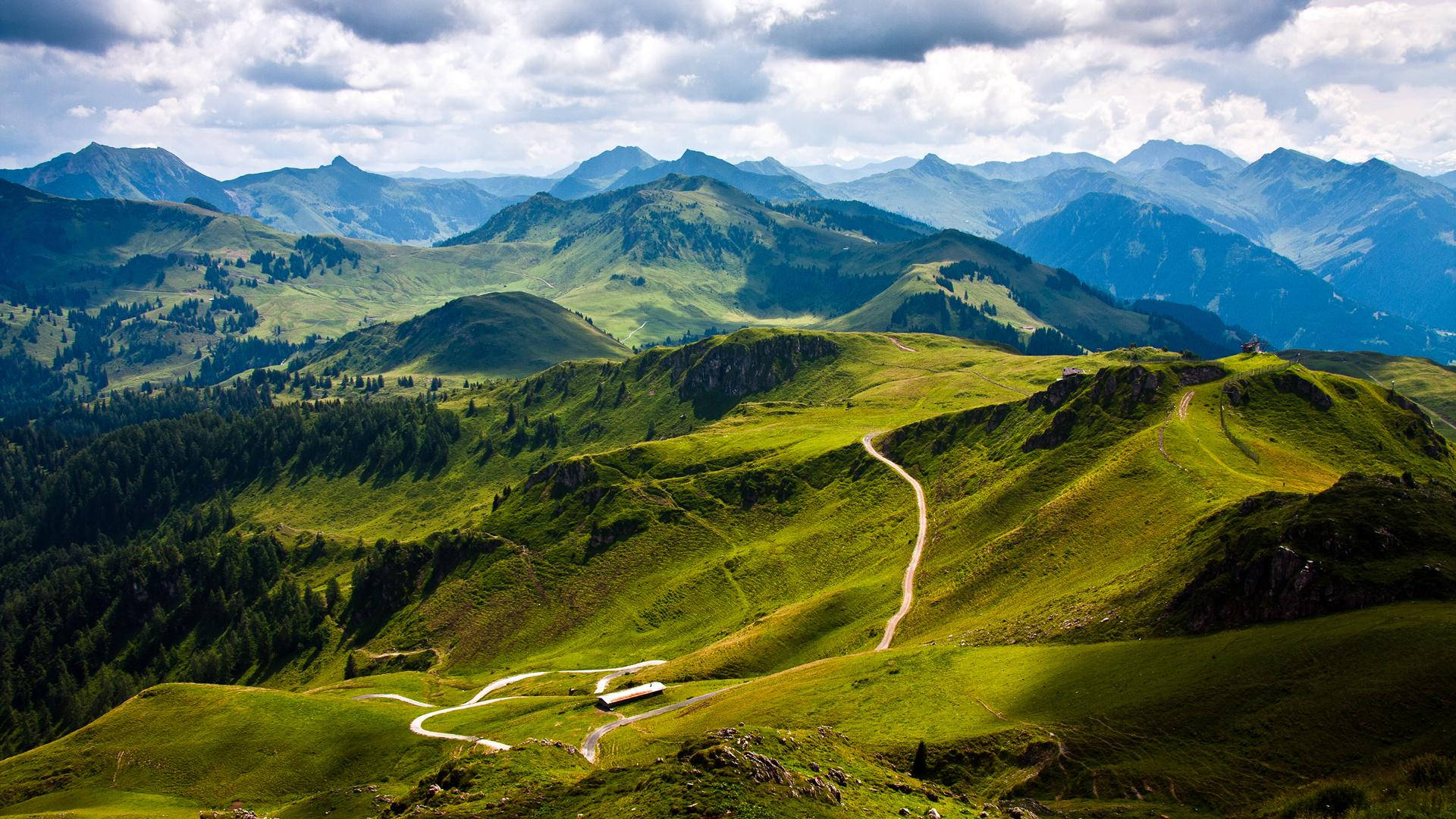 Beautiful Mountain Road View Desktop Background