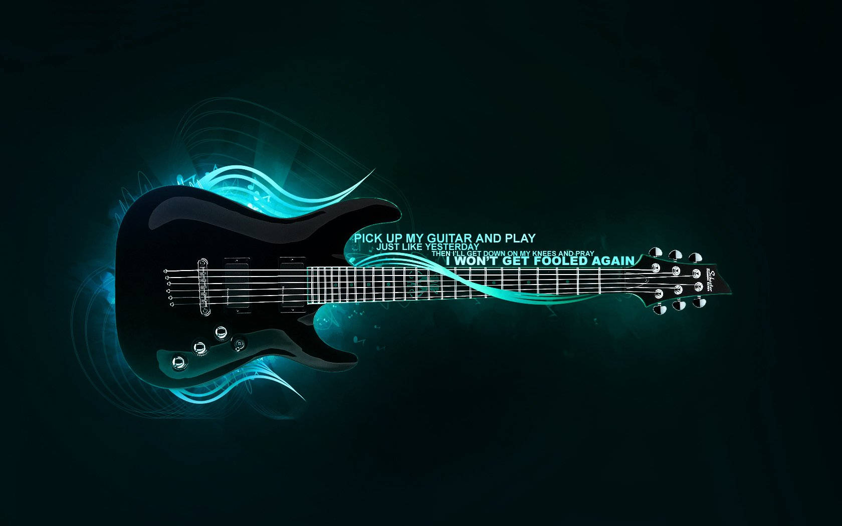 Beautiful Music Black Electric Guitar Background