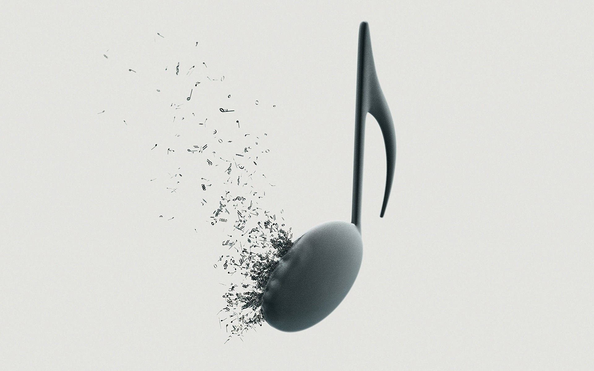 Beautiful Music Disintegrating Musical Note Background