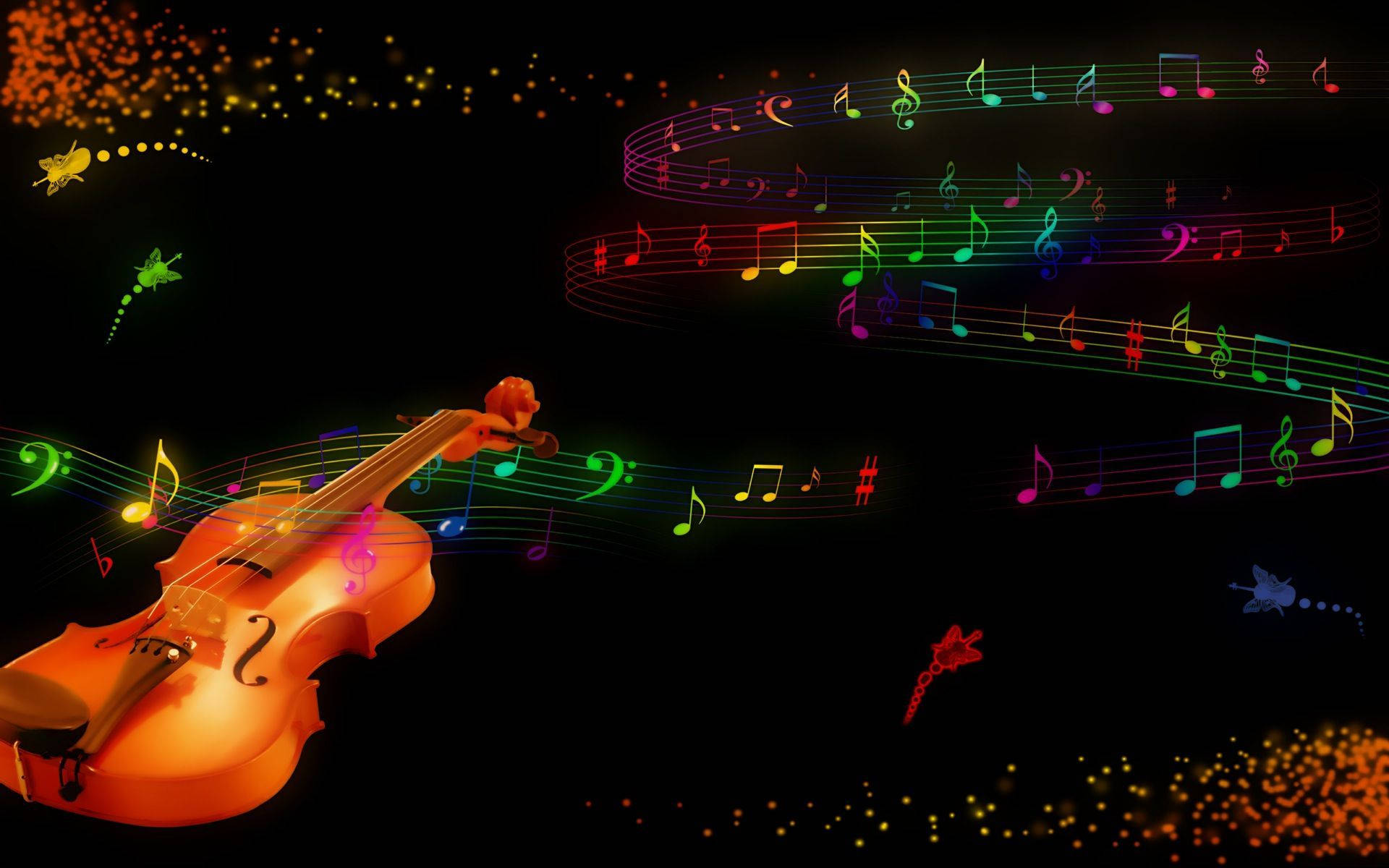 Beautiful Music Glowing Violin Background