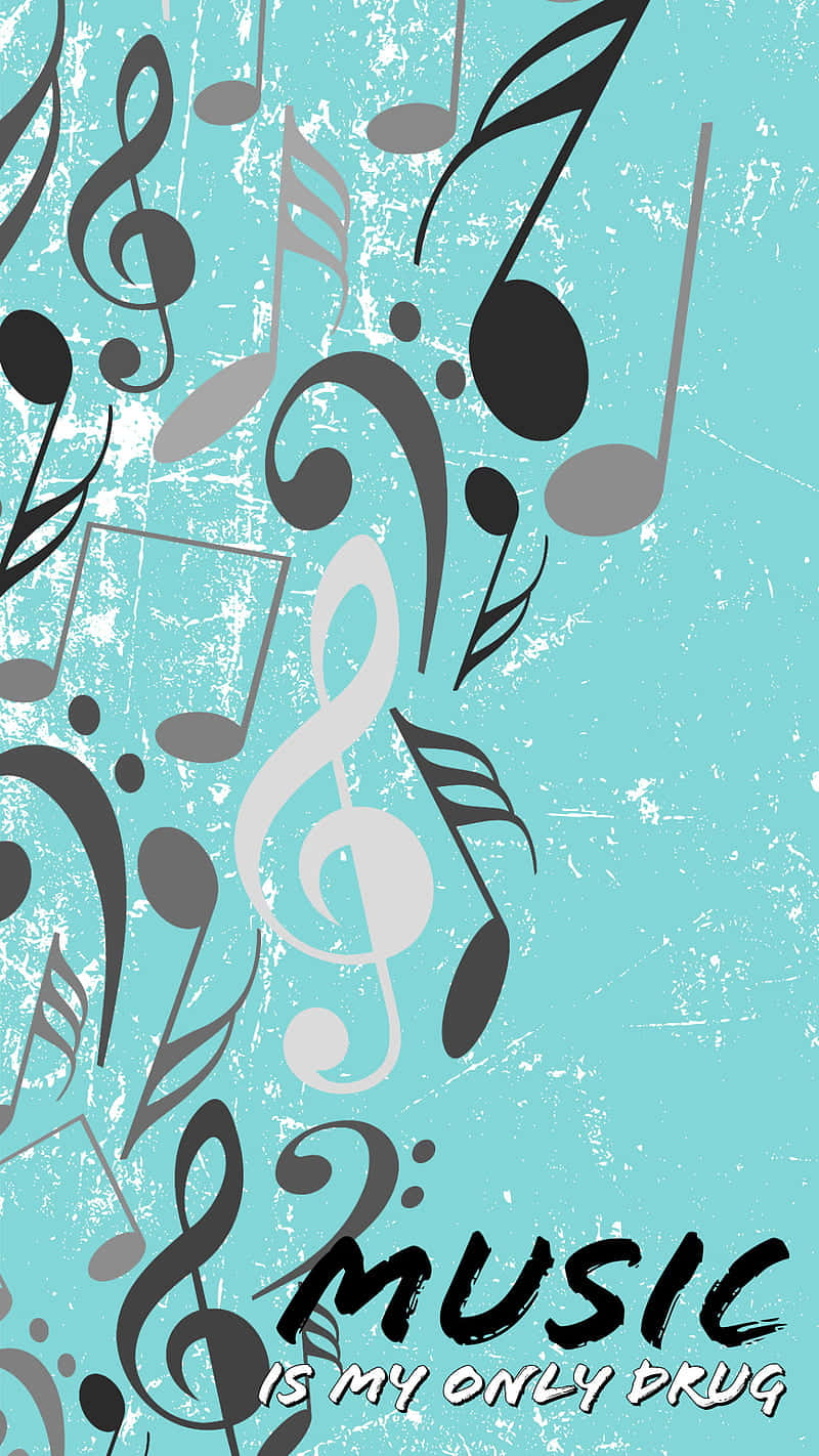 Beautiful Music Notes Floating Around. Background