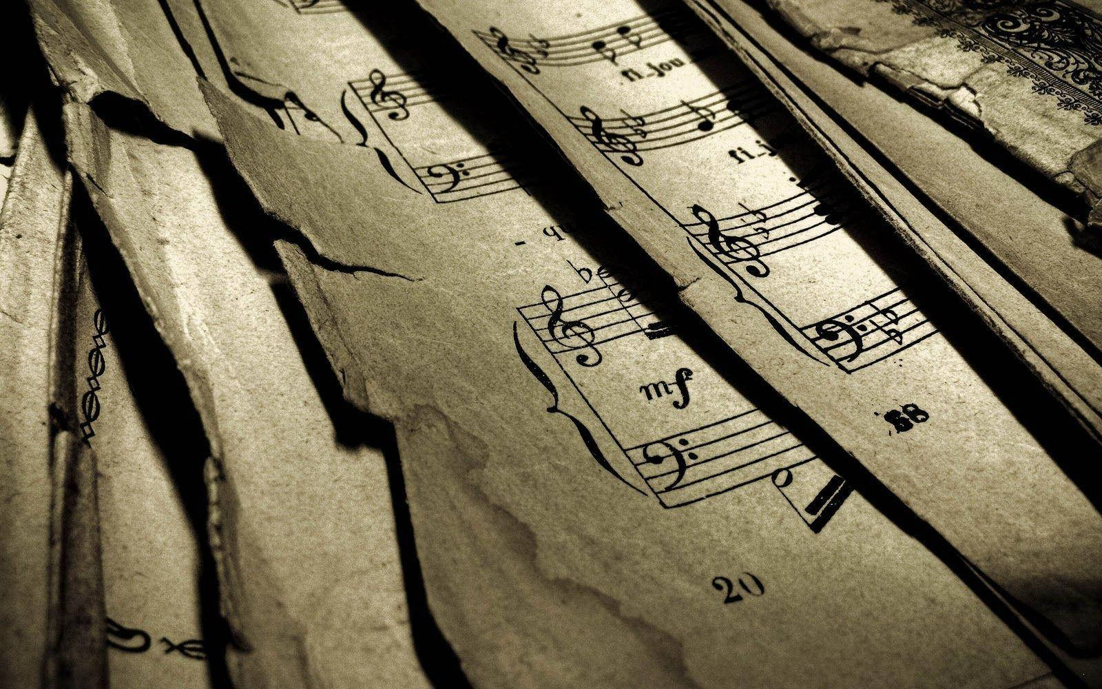 Beautiful Music Old Music Note Charts Background