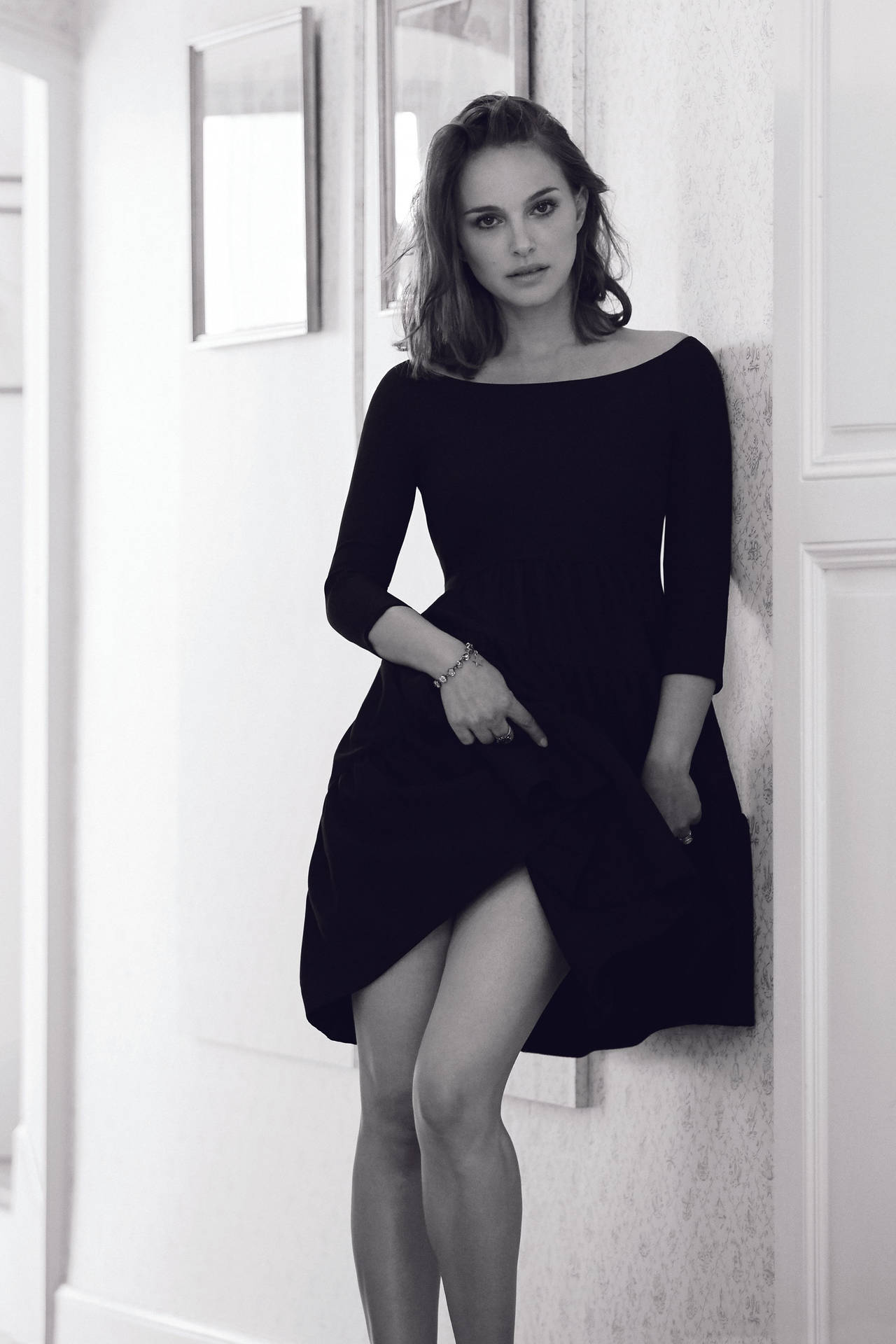 Beautiful Natalie Portman Posing Elegantly In A Candid Portrait Background