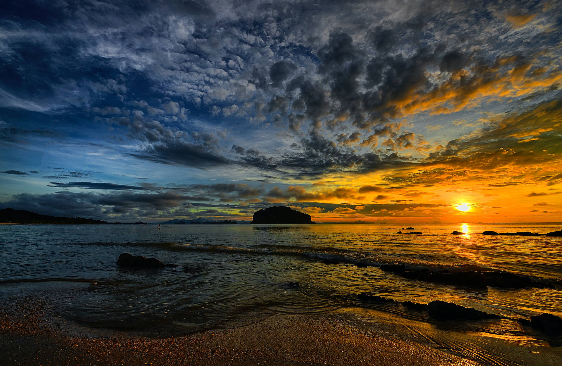 Beautiful Natural Sunset Cloudy Sky Background