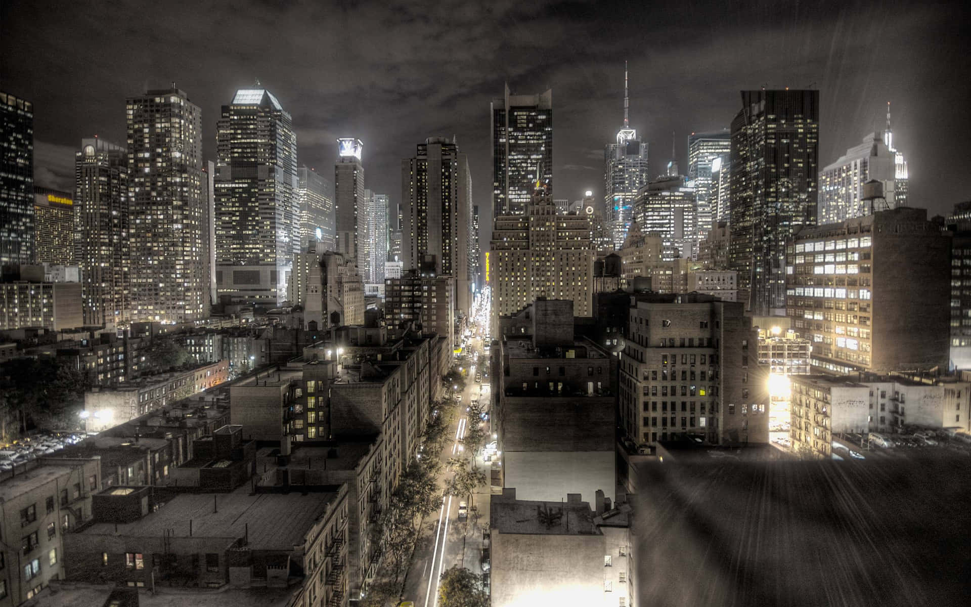 Beautiful Night View New York City Laptop Background