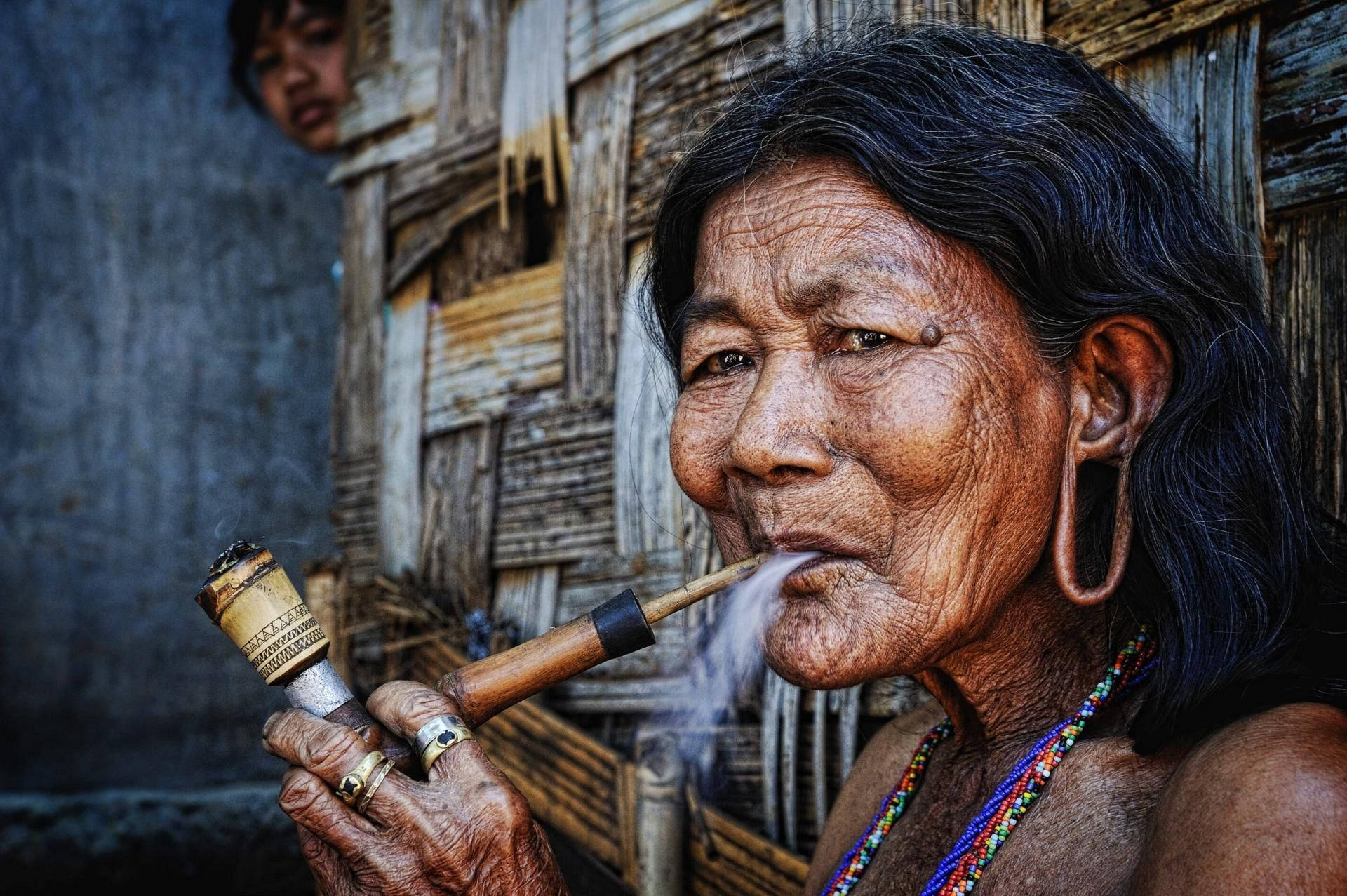 Beautiful Older Woman Pipe