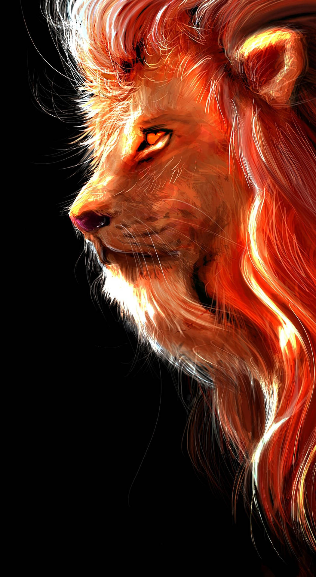 Beautiful Orange Lion Galaxy Background