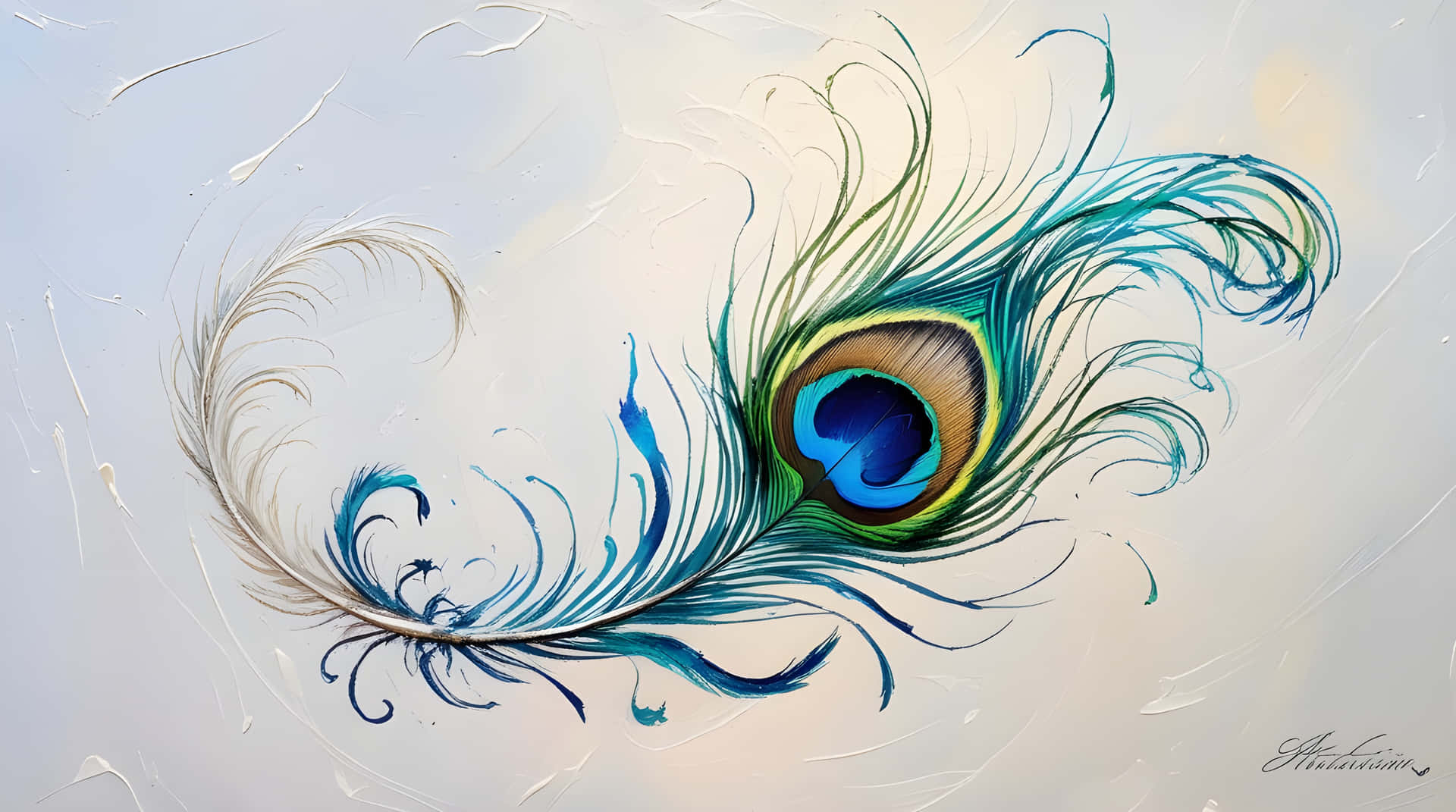 Beautiful Peacock Feathers Art Wallpaper