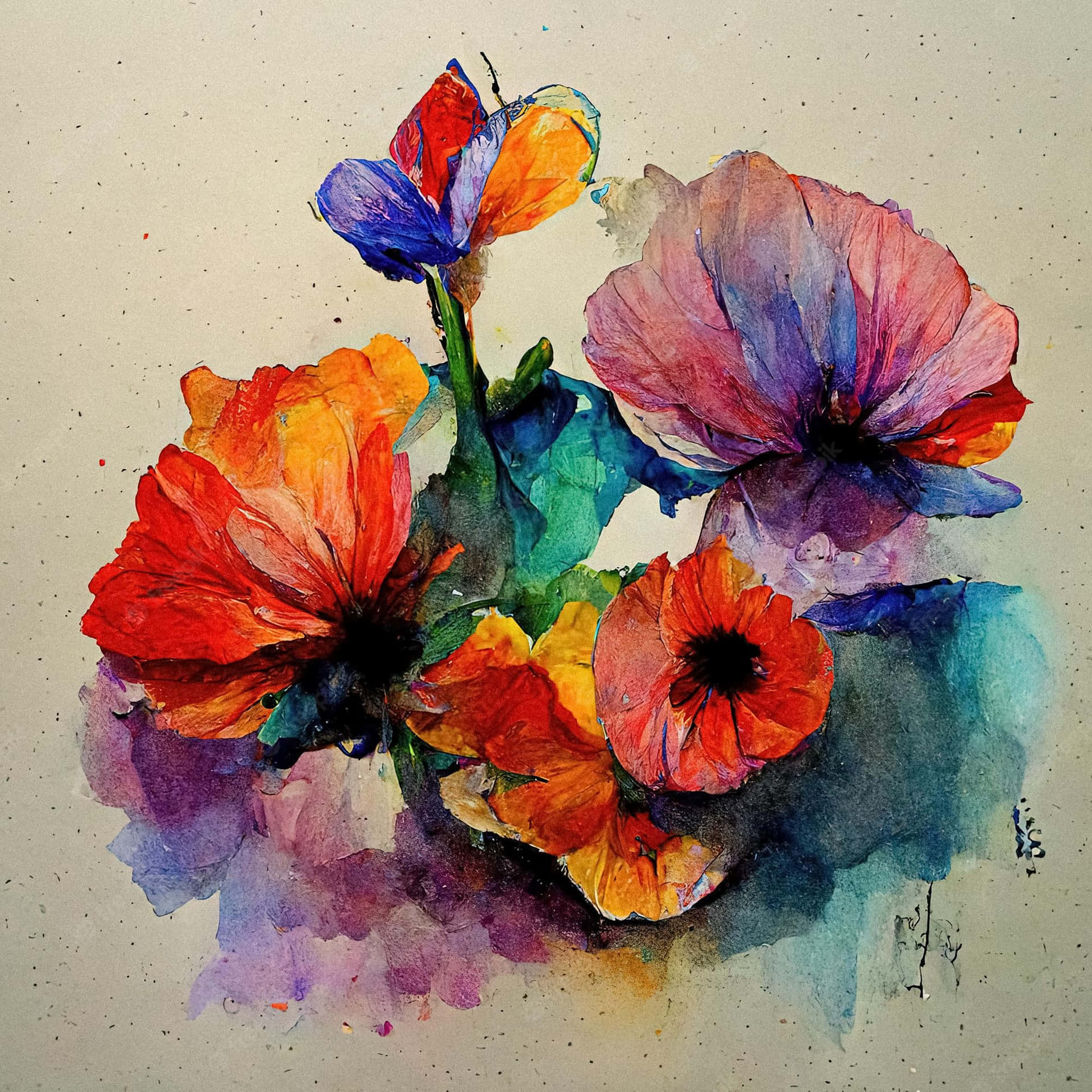 Beautiful Pink Flower Hand Drawing. Background