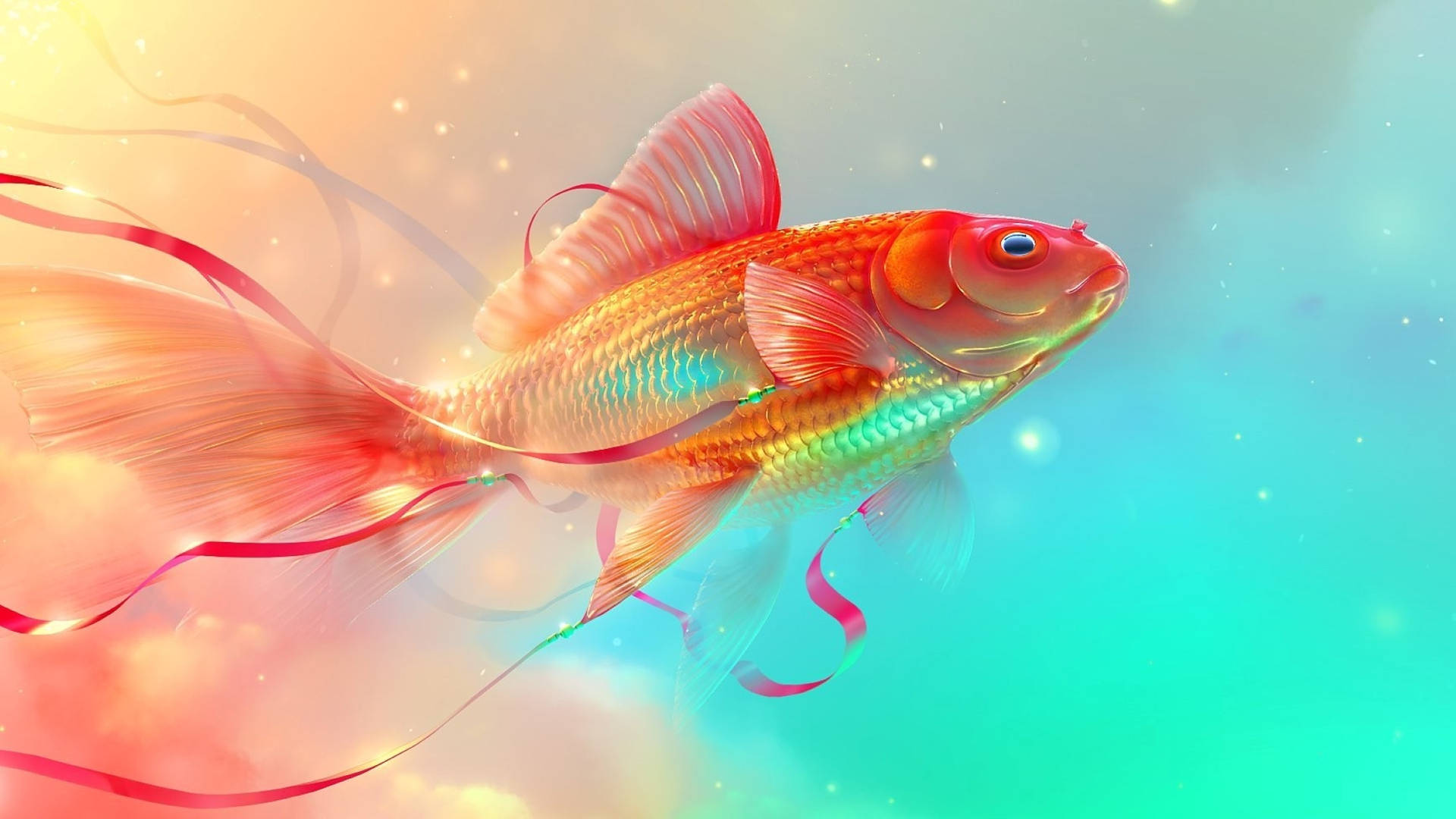 Beautiful Pink Goldfish Background