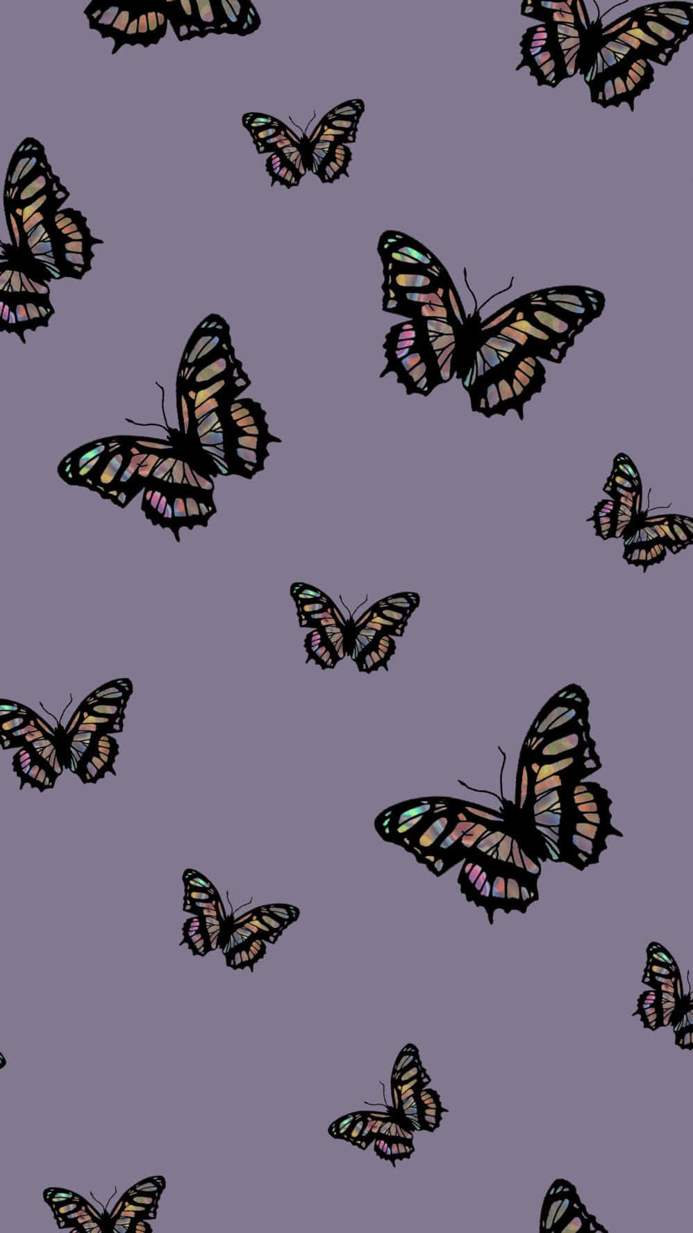 Beautiful Purple Butterfly On Iphone Background