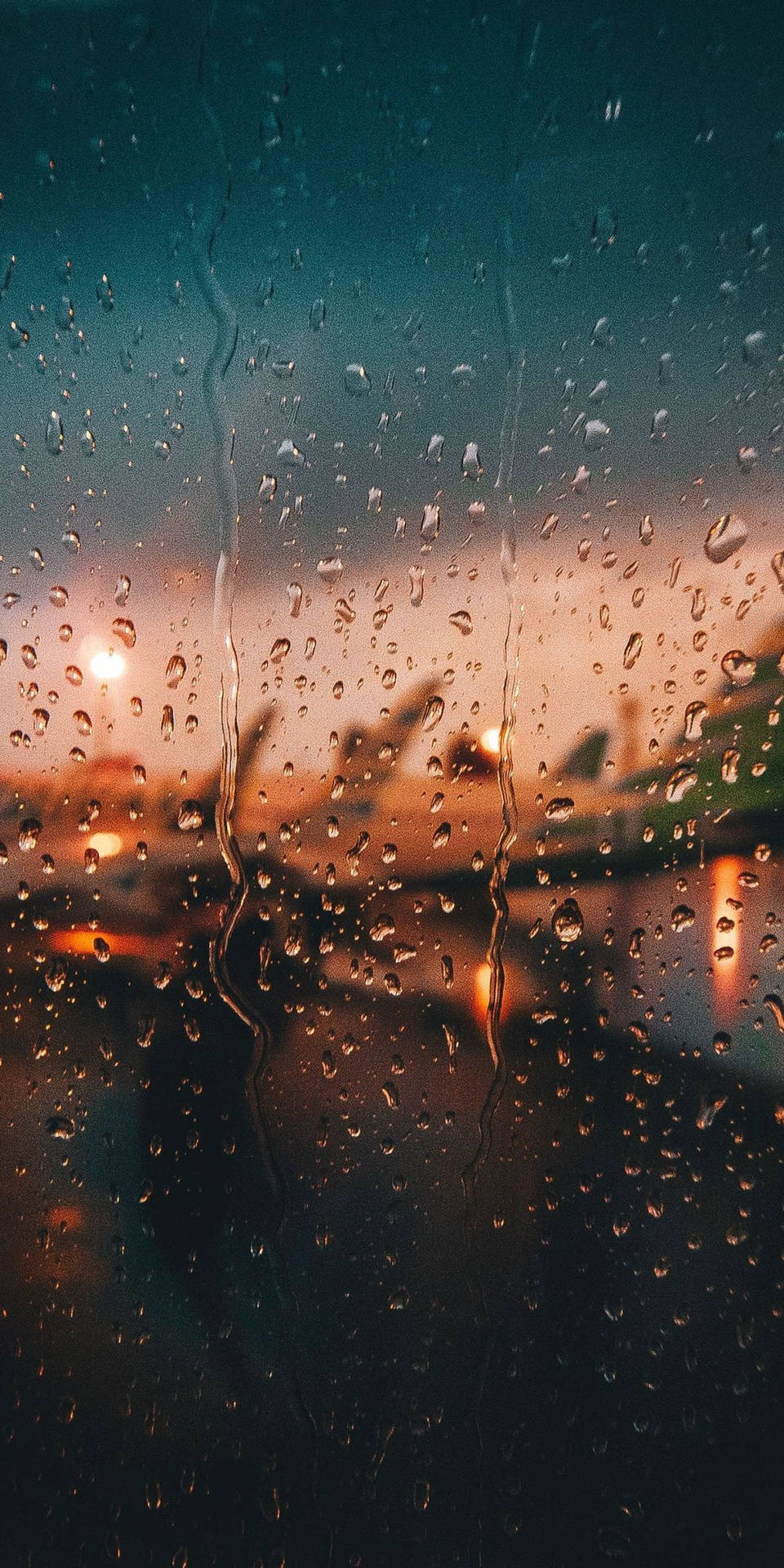 Beautiful Rain At The Airport Background