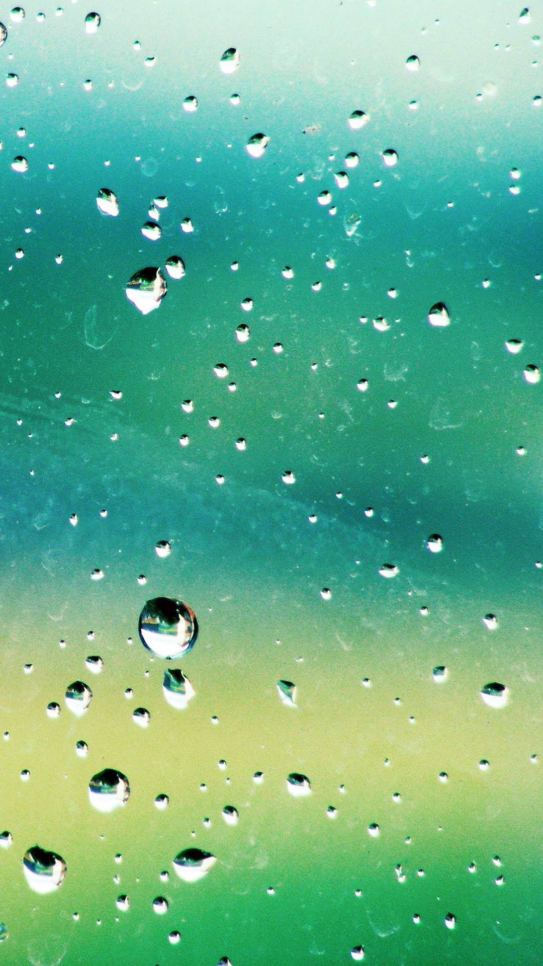 Beautiful Rain Blue Green Phone Background