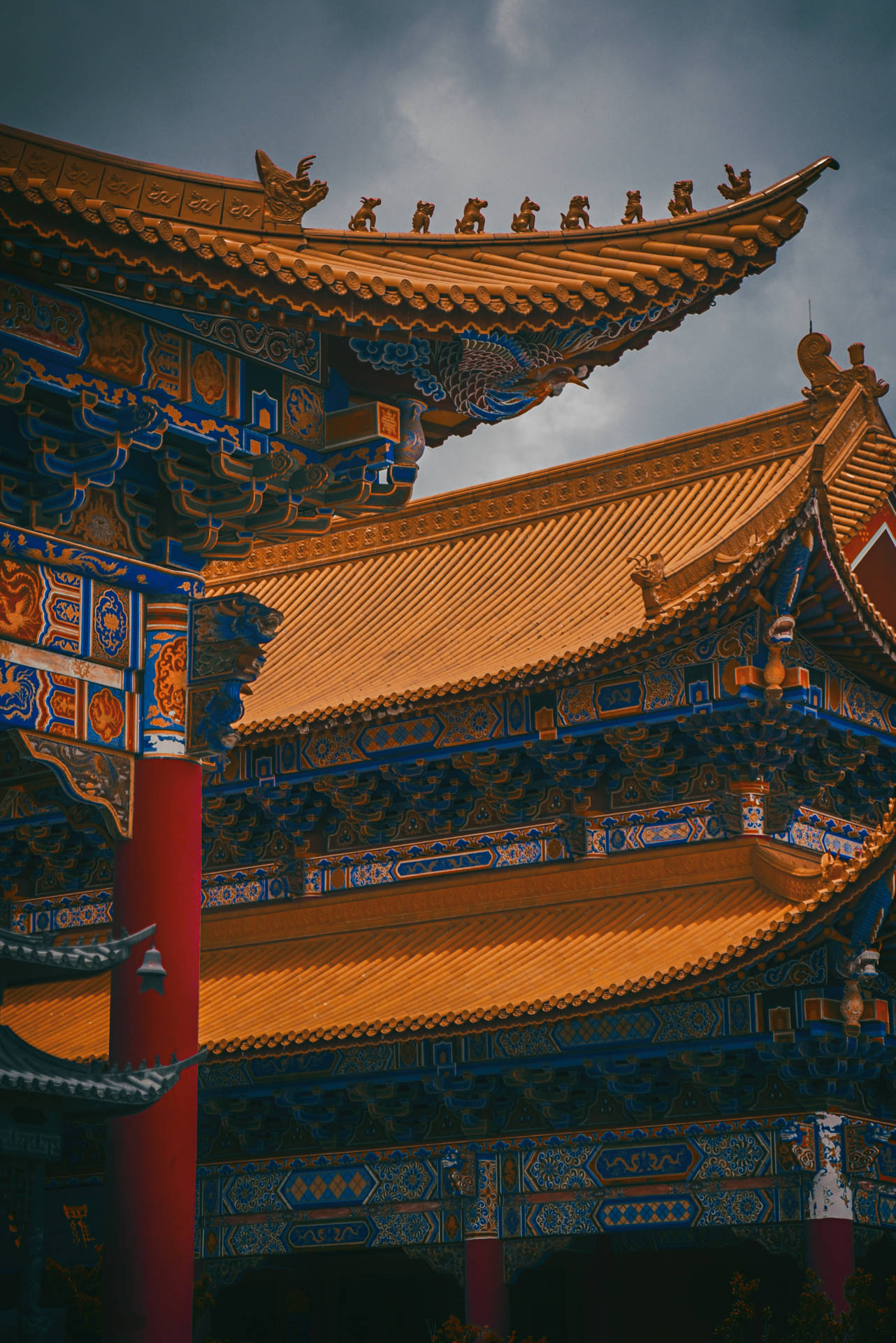 Beautiful Roof Forbidden City Background