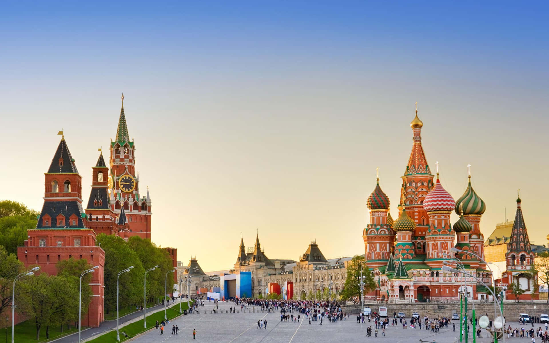 Beautiful Saint Basil's Cathedral In Kremlin Background